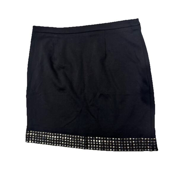 Michael Kors Black Mini Skirt With Stud Detail , Side Zipper Size 6 - Picture 2 of 9